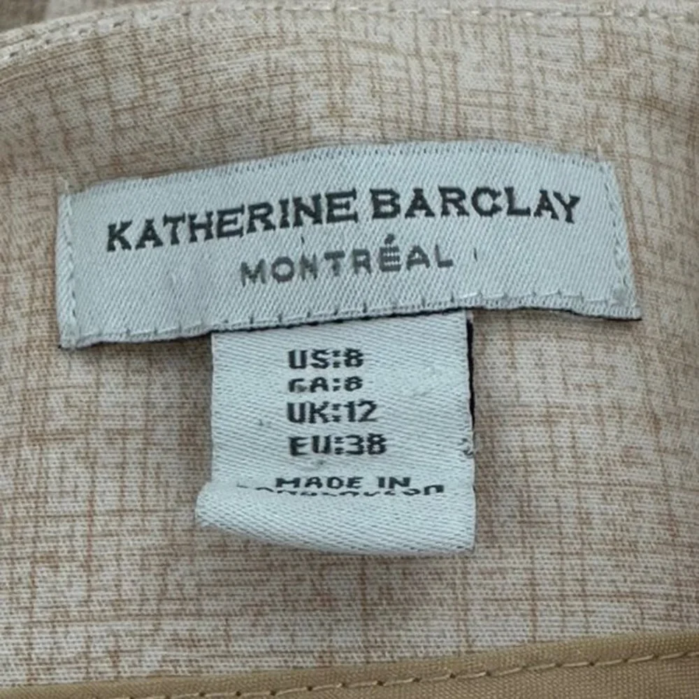 Katherine Barclay‎ Montreal Straight Skirt Cream Color Size 8 Cotton